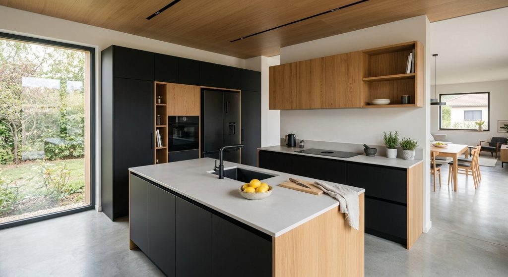 Cuisine sur-mesure moderne avec ilot central Andrezieux-Boutheon SO Design